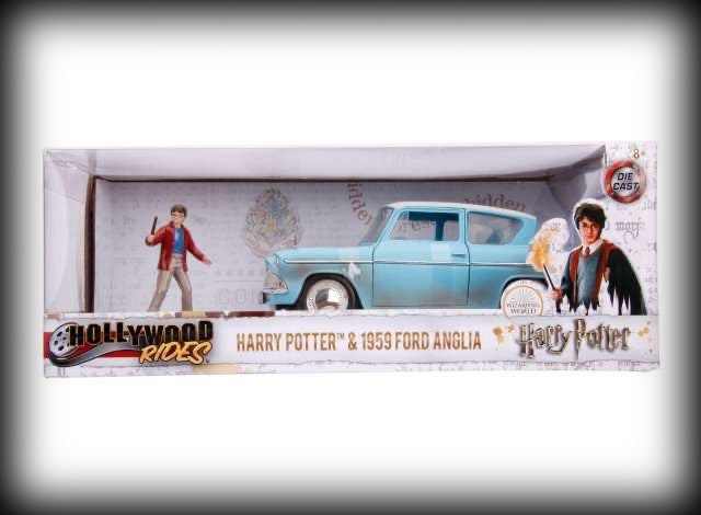 Laad de afbeelding in de Gallery-viewer, Ford Anglia with Harry Potter Figure 1959 JADA 1:24
