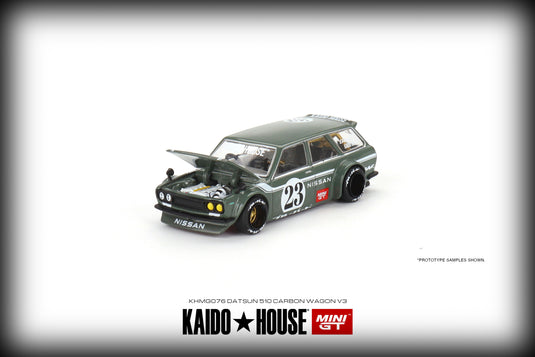 Kaido House Datsun Kaido Wagon 510 Fibre de carbone V3 MINI GT 1:64