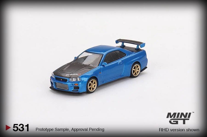 Laad de afbeelding in de Gallery-viewer, Nissan Skyline GT-R (R34) Top Secret (RHD) MINI GT 1:64
