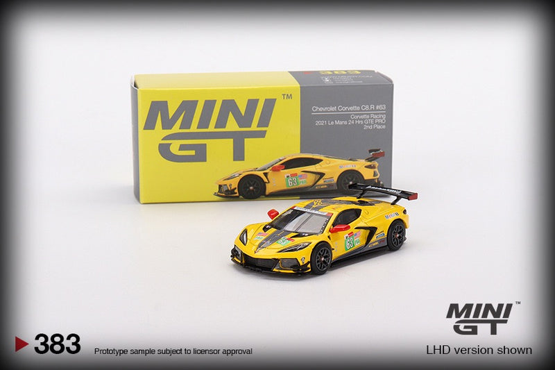 Chargez l&#39;image dans la visionneuse de la galerie, Chevrolet CORVETTE C8.R #63 Corvette Racing 2021 Le Mans 24H MINI GT 1:64
