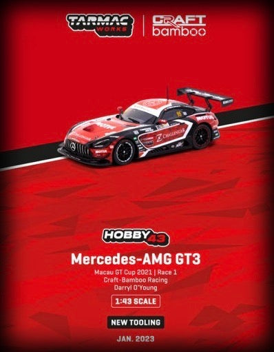 Chargez l&#39;image dans la visionneuse de la galerie, Mercedes AMG GT3 Nr.95 Darryl Oyoung Craft Bamboo Racing Macau GT Cup 2021 TARMAC WORKS 1:43
