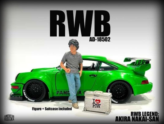 RWB Legend Akira Nakai-San Figure & Suitcase (Car not included) AMERICAN DIORAMA 1:18