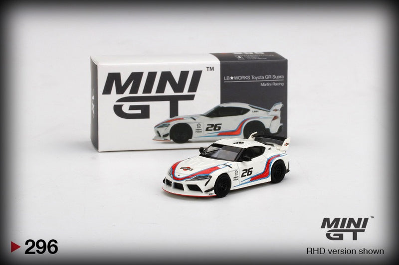 Chargez l&#39;image dans la visionneuse de la galerie, Toyota GR Supra LB Works #26 Martini Racing MINI GT 1:64
