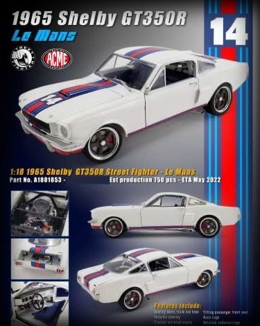 Laad de afbeelding in de Gallery-viewer, Ford SHELBY 1965 GT350R Street Fighter Le Mans #14 ACME 1:18
