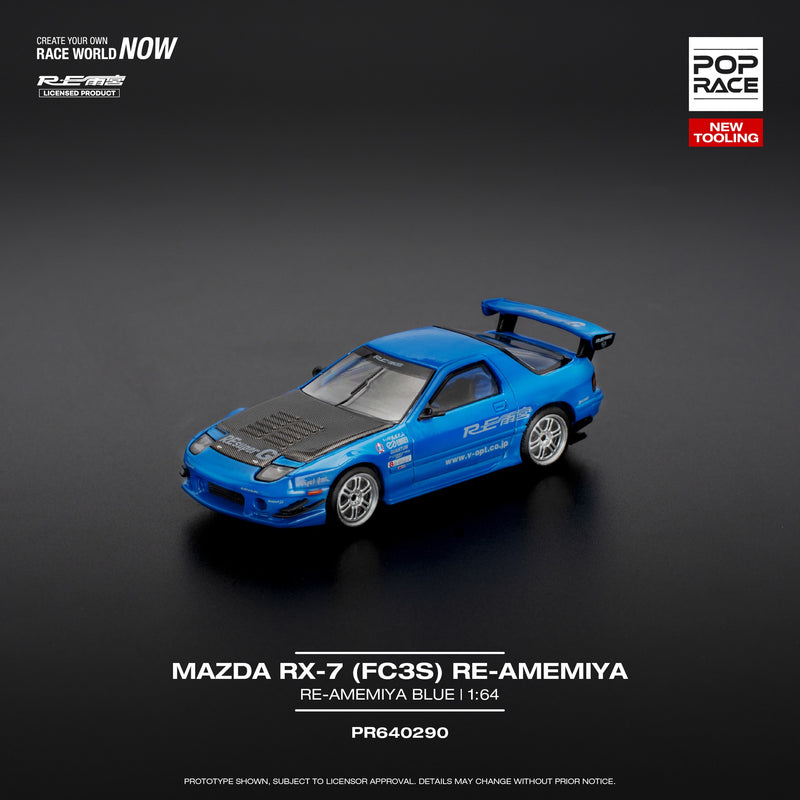 Chargez l'image dans la visionneuse de la galerie, MAZDA RX7 FC3S RE-AMEMIYA RE-AMEMIYA BLEU POP RACE 1:64
