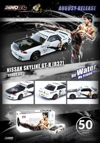 Laad de afbeelding in de Gallery-viewer, Nissan Skyline GTS-R R32 *Bruce Lee 50th Anniversary* INNO64 Models 1:64
