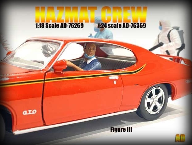 Laad de afbeelding in de Gallery-viewer, Hazmat Crew figuur 3 (auto niet inbegrepen) AMERICAN DIORAMA 1:18
