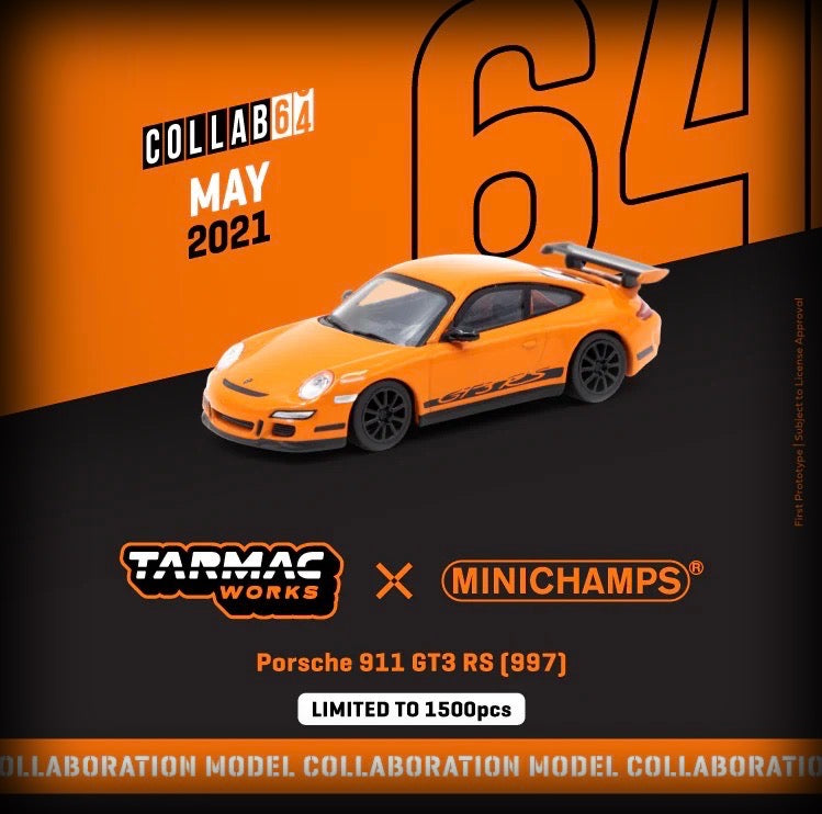 Laad de afbeelding in de Gallery-viewer, Porsche 911 GT3 RS (997) TARMAC WORKS 1:64
