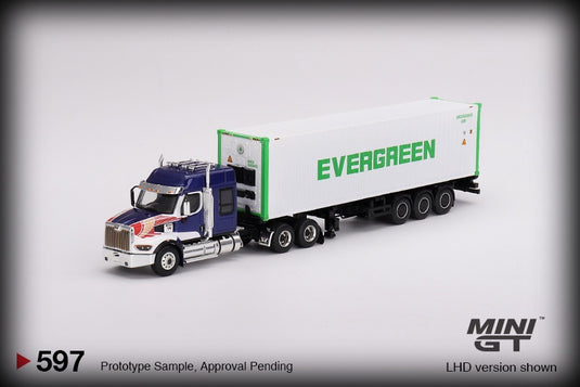 Western Star 49X with 40ft Reefer Container EVERGREEN (LHD) MINI GT 1:64