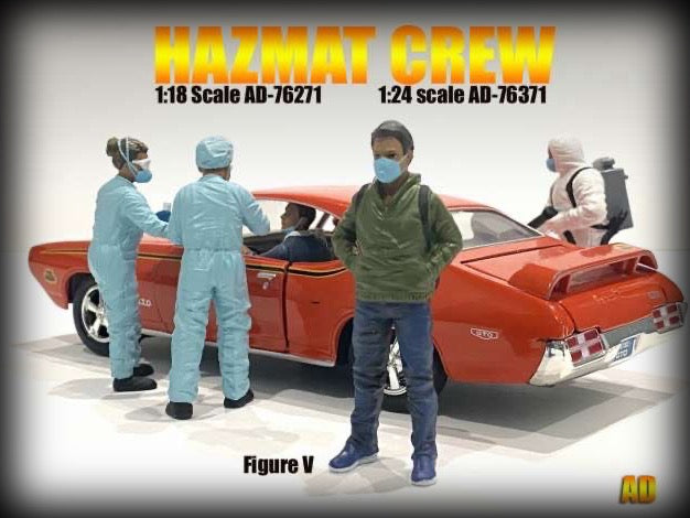 Laad de afbeelding in de Gallery-viewer, Hazmat Crew figuur 5 (auto niet inbegrepen) AMERICAN DIORAMA 1:18
