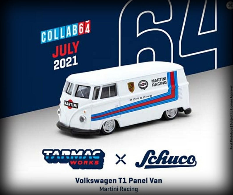 Chargez l&#39;image dans la visionneuse de la galerie, Volkswagen T1 Panel Van (Martini Racing) TARMAC WORKS 1:64
