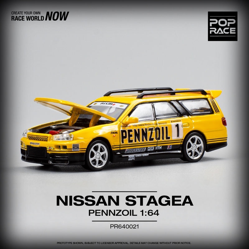 Laad de afbeelding in de Gallery-viewer, Nissan Stagea #1 Pennzoil POP RACE 1:64
