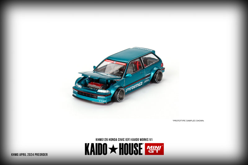 Laad de afbeelding in de Gallery-viewer, Honda CIVIC (EF) KAIDO WORKS V1 1987 MINI GT 1:64
