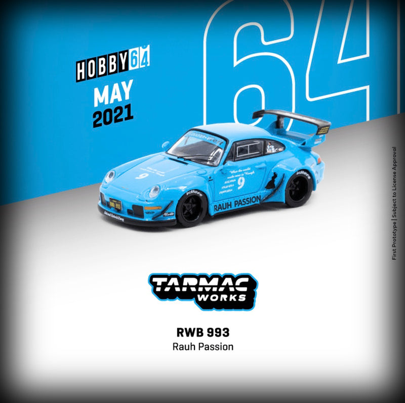 Chargez l&#39;image dans la visionneuse de la galerie, Porsche RWB 993 Nr.9 (Rauh passion) TARMAC WORKS 1:64
