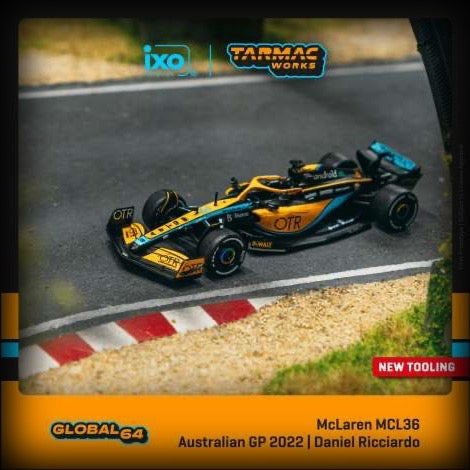 Load image into Gallery viewer, McLaren MCL36 #3 Daniel Ricciardo Australian Grand Prix 2022 TARMAC WORKS 1:64
