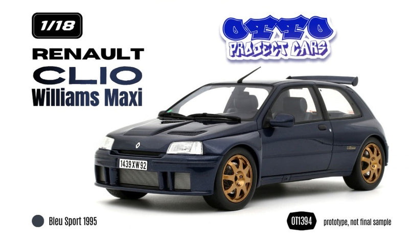 Load image into Gallery viewer, RENAULT CLIO WILLIAMS MAXI BLUE SPORT 1995 OTTOmobile 1:18
