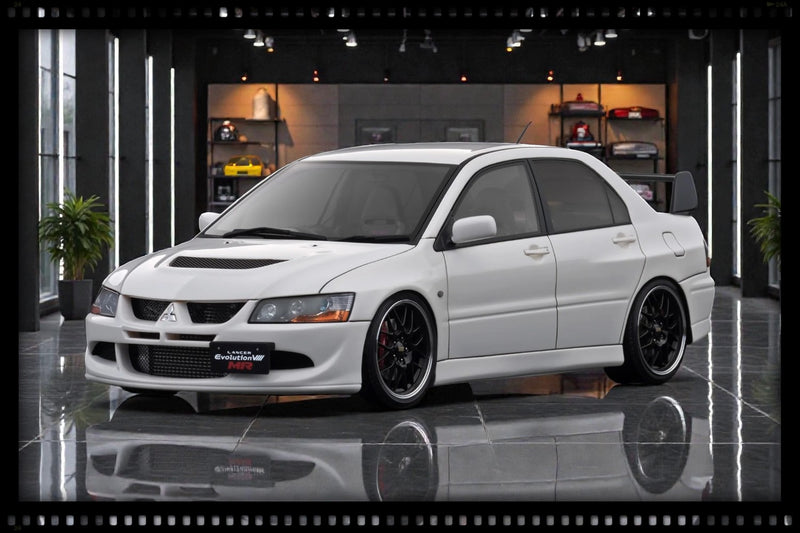 Load image into Gallery viewer, MITSUBISHI LANCER EVOLUTION VIII MR (CT9A) WHITE IGNITION MODEL 1:18
