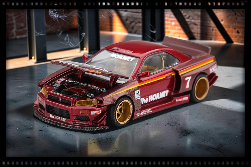 Load image into Gallery viewer, NISSAN SKYLINE GT-R (R34) TAMIYA X KAIDO HOUSE "THE HORNET" V2 1999 MINI GT 1:64
