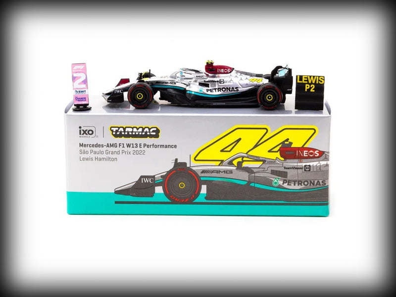 Load image into Gallery viewer, Mercedes AMG F1 W13 EQ Performance #44 Lewis Hamilton Sao Paulo Grand Prix 2022 TARMAC WORKS 1:64

