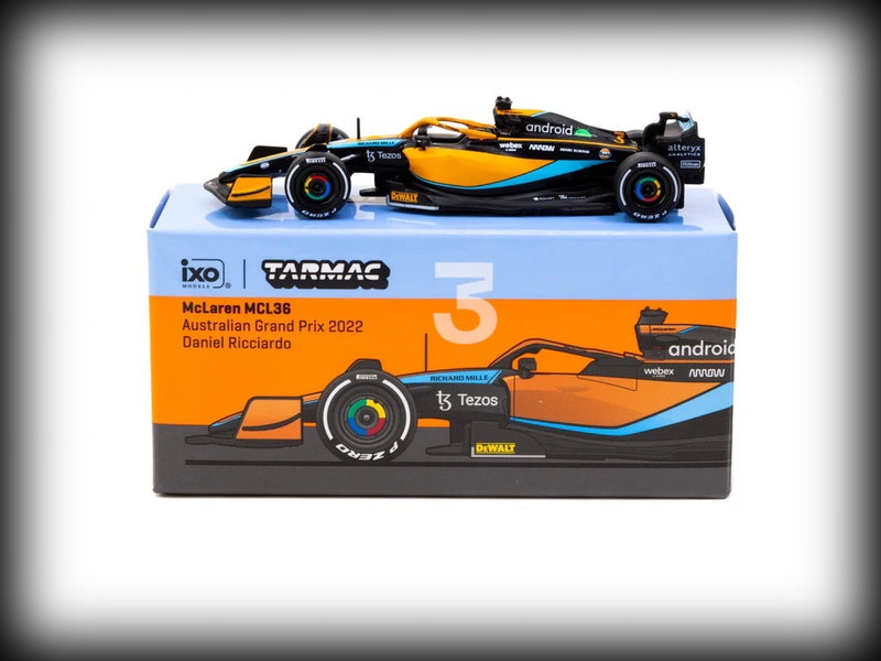 Load image into Gallery viewer, McLaren MCL36 #3 Daniel Ricciardo Australian Grand Prix 2022 TARMAC WORKS 1:64
