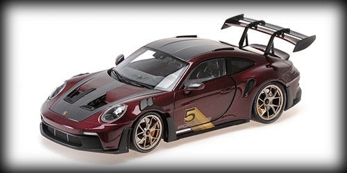 Load image into Gallery viewer, Porsche 911 (992) GT3RS 2023 PURPLE W GOLD WHEELS MINICHAMPS 1:18
