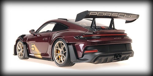 Load image into Gallery viewer, Porsche 911 (992) GT3RS 2023 PURPLE W GOLD WHEELS MINICHAMPS 1:18

