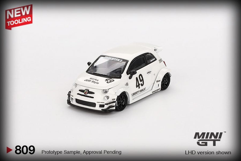 Load image into Gallery viewer, Fiat 595 ABARTH LB-WORKS X ABAS WORKS GARA WHITE 2024 (LHD) MINI GT 1:64
