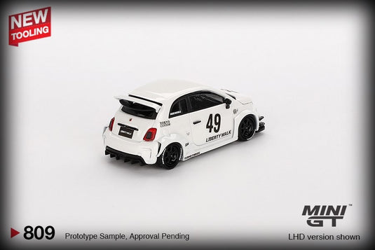Fiat 595 ABARTH LB-WORKS X ABAS WORKS GARA WHITE 2024 (LHD) MINI GT 1:64