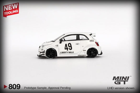 Fiat 595 ABARTH LB-WORKS X ABAS WORKS GARA WHITE 2024 (LHD) MINI GT 1:64