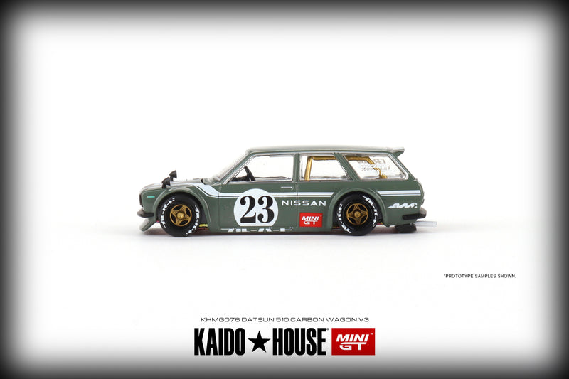 Laad de afbeelding in de Gallery-viewer, Kaido House Datsun Kaido Wagon 510 Carbon V3 MINI GT 1:64
