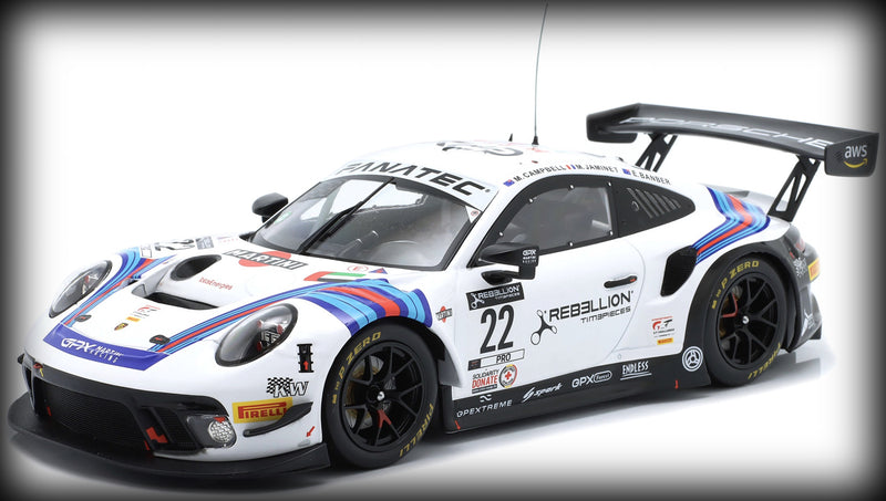 Chargez l&#39;image dans la visionneuse de la galerie, Porsche 911 GT3 R #22 BAMBER/CAMPBELL/JAMINET 24H SPA 2021 IXO 1:18
