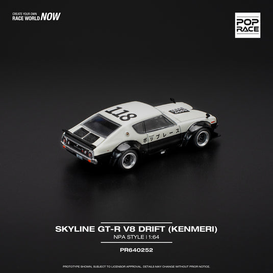 NISSAN SKYLINE GT-R V8 DRIFT KENMERI NPA STYLE POP RACE 1:64