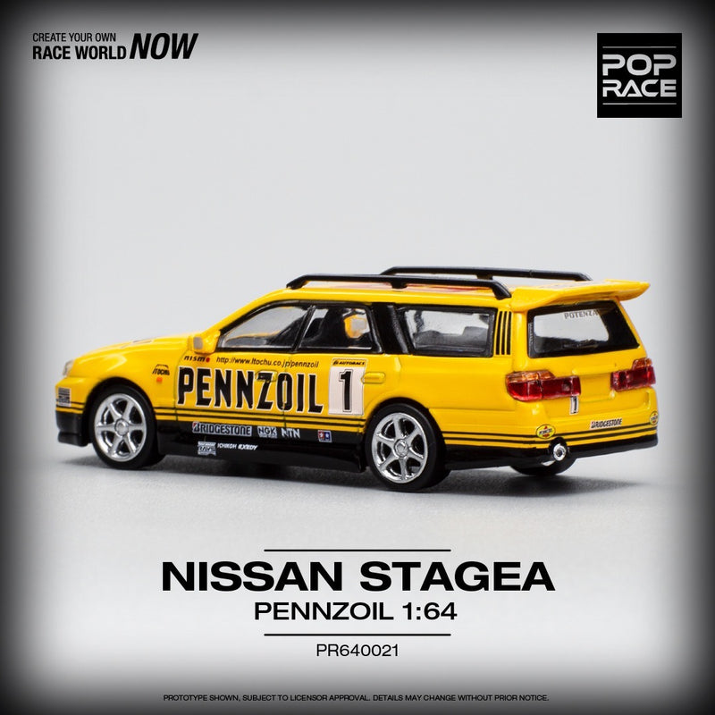 Laad de afbeelding in de Gallery-viewer, Nissan Stagea #1 Pennzoil POP RACE 1:64
