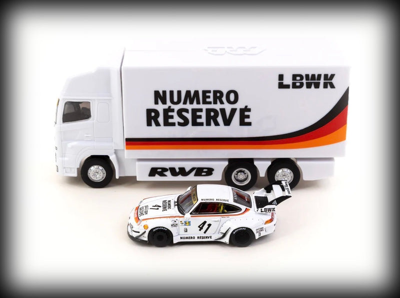 Chargez l&#39;image dans la visionneuse de la galerie, Porsche RWB 993 #41 &amp; LBWK Camion TARMAC WORKS 1/64
