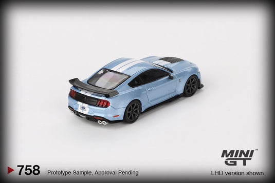 Ford MUSTANG SHELBY GT500 HERITAGE EDITION BRITTANY BLUE 2022 (LHD) MINI GT 1:64
