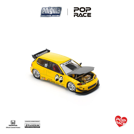 HONDA CIVIC PANDEM EG6 v1.5 MOONEYES JAUNE POP RACE 1:64