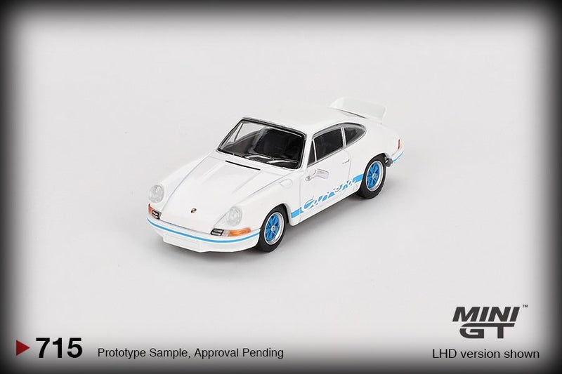 Chargez l&#39;image dans la visionneuse de la galerie, Porsche 911 (901) PORSCHE 911 CARRERA RS 2.7 GRAND PRIX BLANC/BLEUE 1974 (LHD) MINI GT 1:64 
