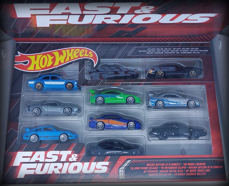 Load image into Gallery viewer, Fast &amp; Furious Themed 10-pack HOT WHEELS 1:64
