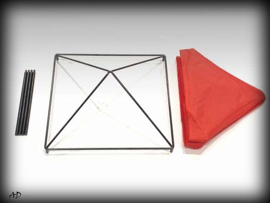 Canopy set with Black Frame & Red Cover (Car not included) AMERICAN DIORAMA 1:18