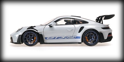 Porsche 911 (992) GT3 RS WEISSACH PACKAGE W/BLUE DECOR & BLACK WHEELS 2022 Limited Edition 653 pcs MINICHAMPS 1:18