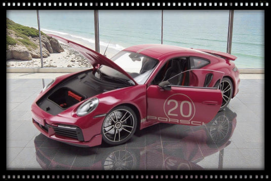 Porsche 911 (992) Turbo S coupé Sport Design 2021 Rouge MINICHAMPS 1:18