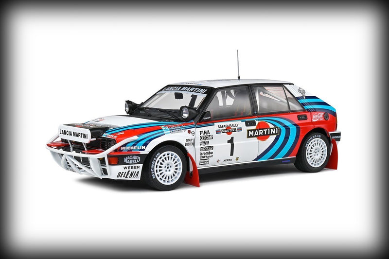 Laad de afbeelding in de Gallery-viewer, Lancia DELTA HF INTEGRALE SAFARI RALLYE KENYA 1991 SOLIDO 1:18
