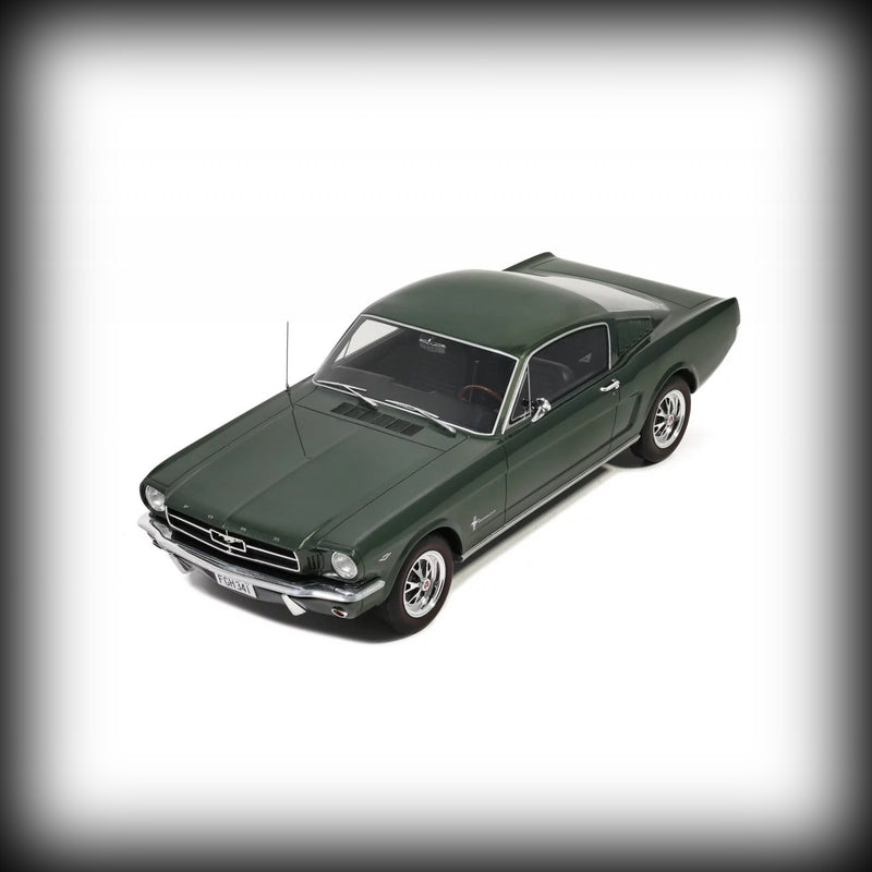 Chargez l&#39;image dans la visionneuse de la galerie, Ford MUSTANG FASTBACK IVY VERT POLY M1879 1965 OTTOmobile 1:12
