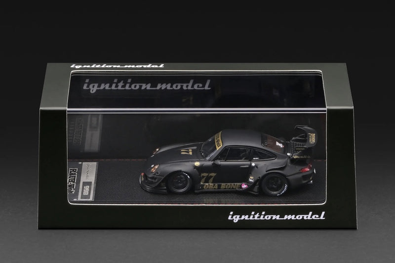 Load image into Gallery viewer, PORSCHE RWB 993 MATTE BLACK IGNITION MODEL 1:64

