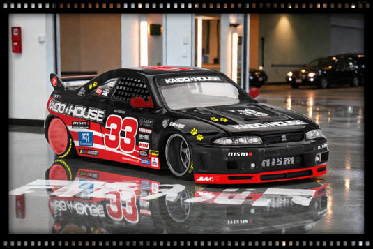 NISSAN SKYLINE GTR (R33) ZWART KAIDO CAT 1995 MINI GT 1:64