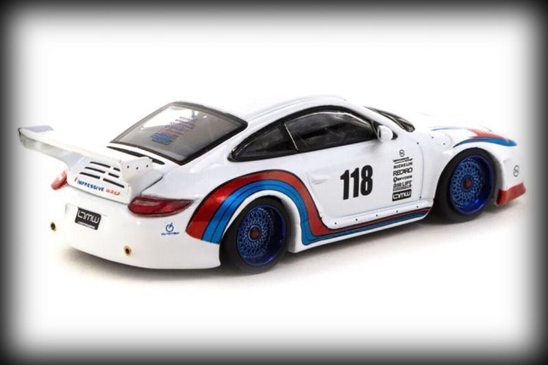Laad de afbeelding in de Gallery-viewer, Porsche 997 Old &amp; New Nr.118 (Martini) TARMAC WORKS 1:64
