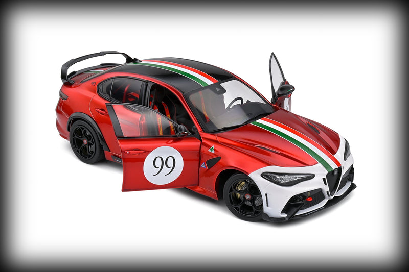 Laad de afbeelding in de Gallery-viewer, Alfa Romeo GIULIA GTA-M TRICOLORE MUGELLO 2022 SOLIDO 1:18
