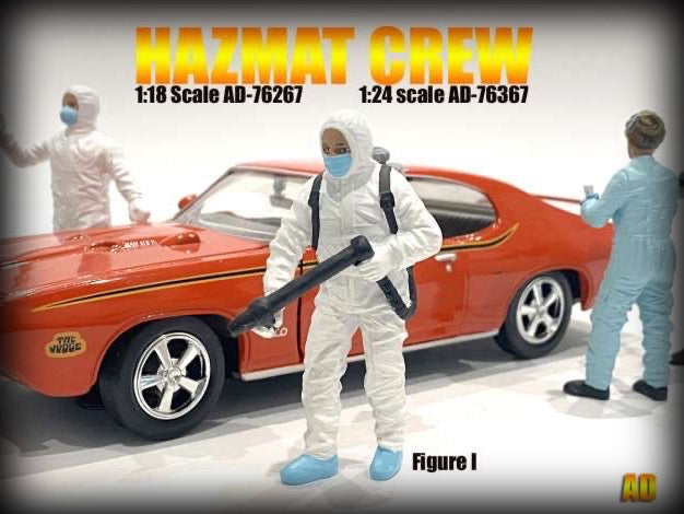 Laad de afbeelding in de Gallery-viewer, Hazmat Crew figuur 1 (auto niet inbegrepen) AMERICAN DIORAMA 1:18
