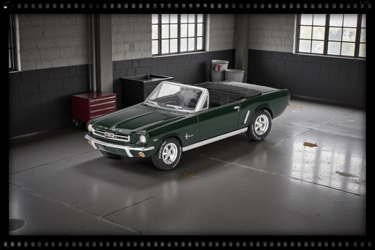 Load image into Gallery viewer, Ford MUSTANG CONVERTIBLE HIGHLAND GREEN 1964 (LHD) MINI GT 1:64
