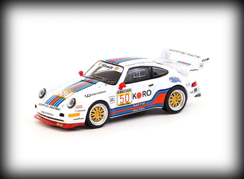 Laad de afbeelding in de Gallery-viewer, Porsche 911 Turbo S LM GT Nr.50 1995 24H Le Mans TARMAC WORKS 1:64
